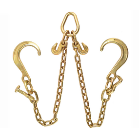 Tow Chain Manufacturer - G70 V-Chain Bride with T&J Hooks Clevis Grab Hook