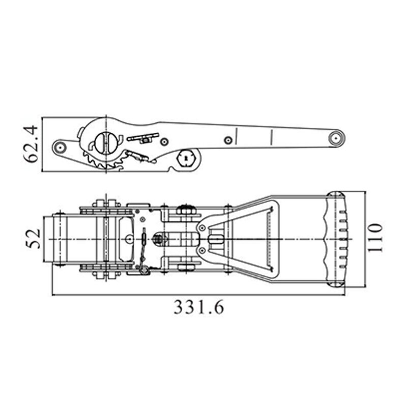 Ratchet Buckle Manufacturer - 50mm Ergo Handle with Blue Black Grip