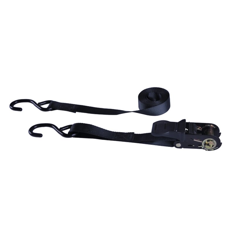 Battery Tie Down Manufacturer - Black Ratchet Straps with S Hook