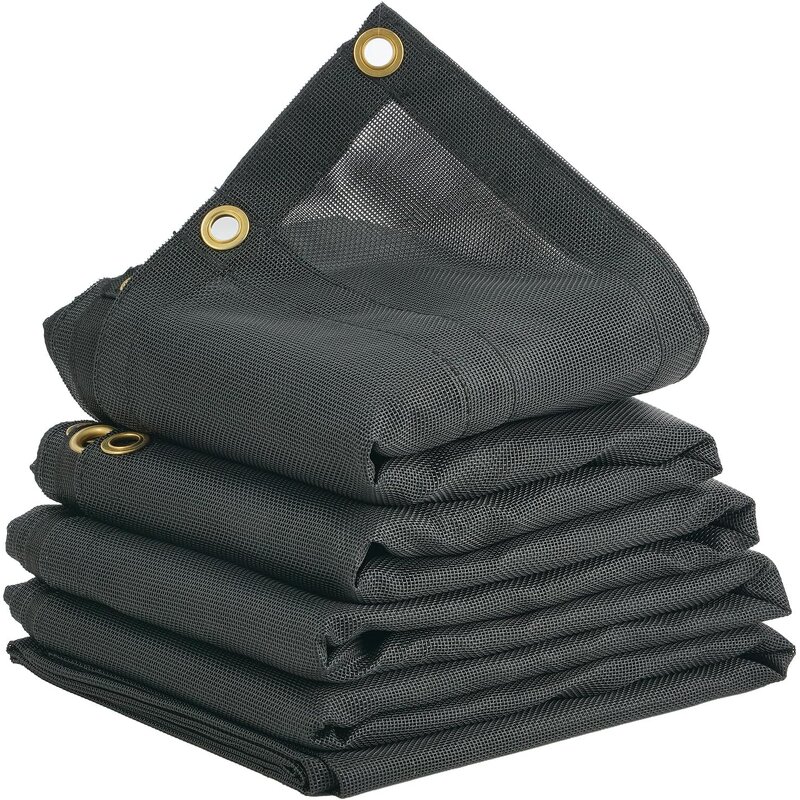 Dump Truck Cover Manufacturer - 10oz Black PVC Coated Woven Mesh Tarp