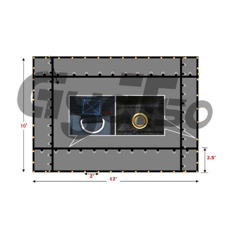 Flatbed Truck Cover Manufacturer - 10' X 12' 14OZ PVC Vinyl Coated Red Tarp