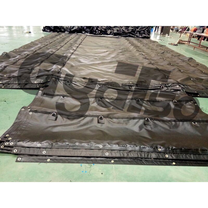 Flatbed Truck Cover Manufacturer - 24' X 18' 14OZ PVC Coated Red Nylon Tarp