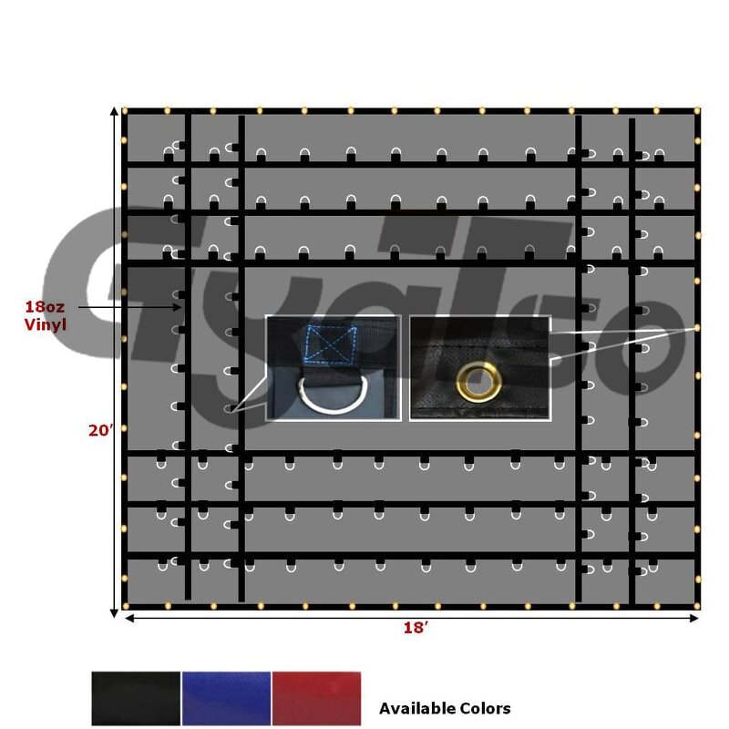 Flatbed Truck Cover Manufacturer - 10' x 12' 18OZ PVC Vinyl Coated Nylon Tarp