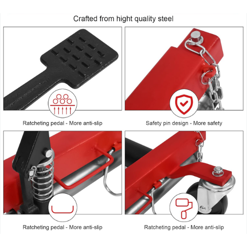 Car Wheel Dolly Manufacturer - Ratchet Foot Pedal Mechanical Vehicle Skates