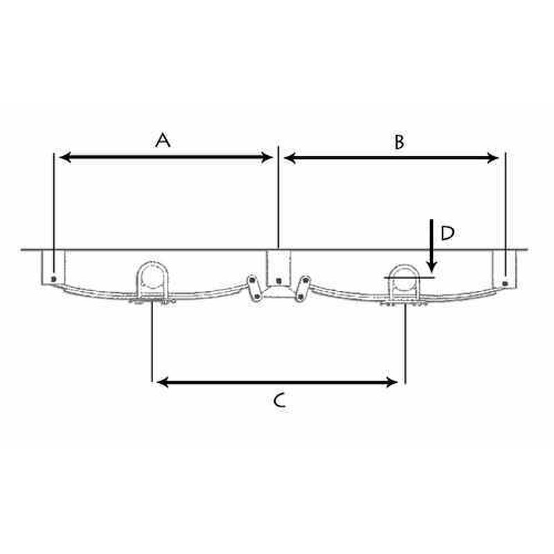Trailer Hanger Kit Manufacturer - Tandem Axle for 1-3/4'' Double Eye Springs