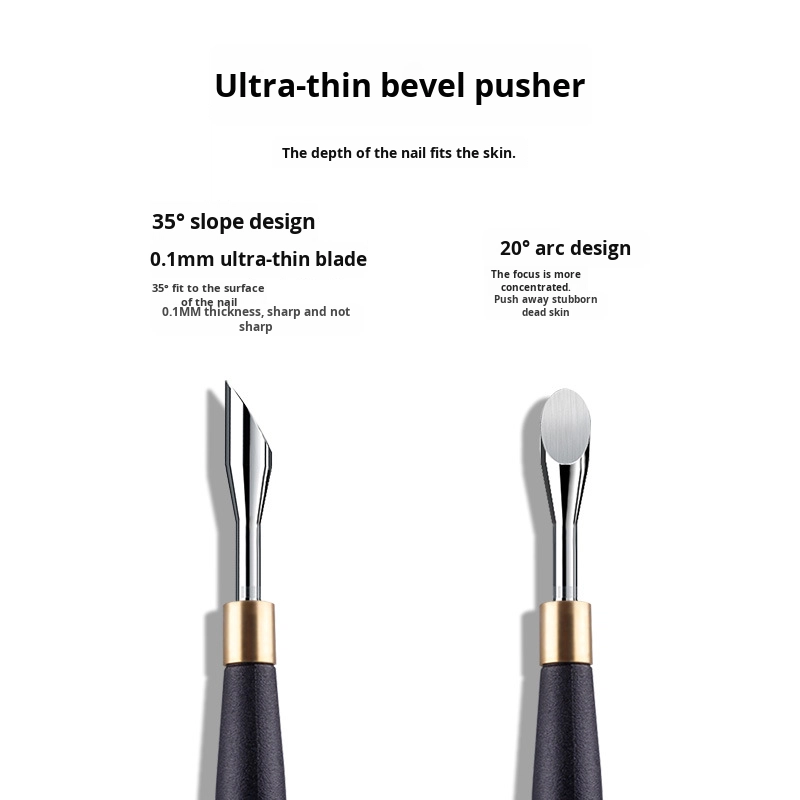High Quality Russian-Style Stainless Steel Cuticle Pusher Disposable Nail Removal Tool Black Handle Wholesale Dead Skin Cutters
