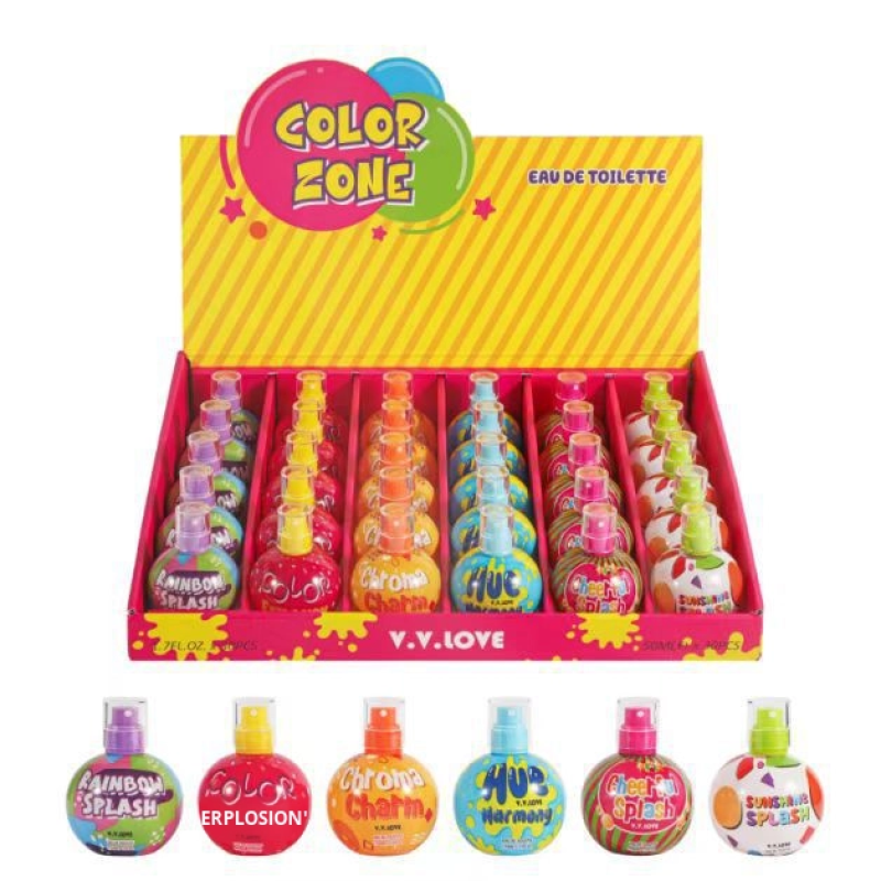 Hot Selling V.V.LOVE Bubbles 50ML Eau De Parfum for Kids Cartoon Cute Spherical Glass Bottle Design 6 Fruit Scents Mix for