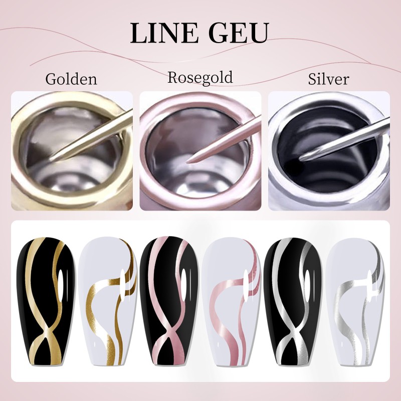 High-Density Painted Gold Silver Nail Glue French Style Wire Tape with LED Light Therapy Wholesale Metal Wire Tape Glue