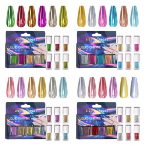 Nail Art Liquid MCB Laser Magic Mirror Powder Set Does Not Fly Powder with Magical Mirror Effect