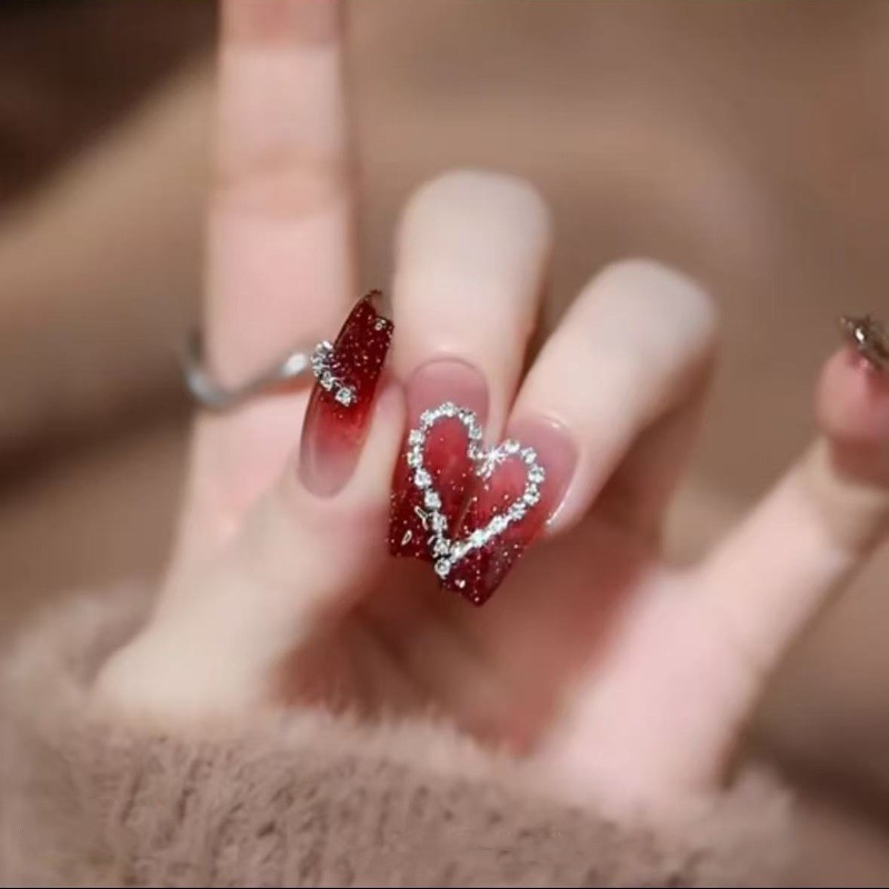 Wholesale Vendor Luxury Long Press on Nails 24 Piece False Artificial Fingernail Acrylic Private Label Fake Nails With Glue