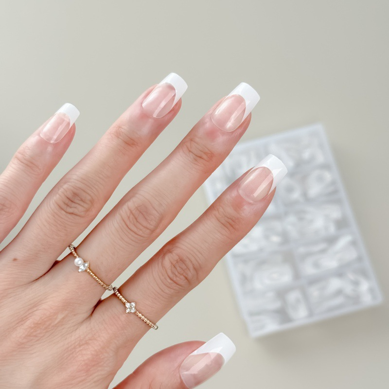 120pcs/Box Hot Sale Full Cover French Nails Tips Popular Customize Logo Label French Press on Tips With Box Packing Wholesale