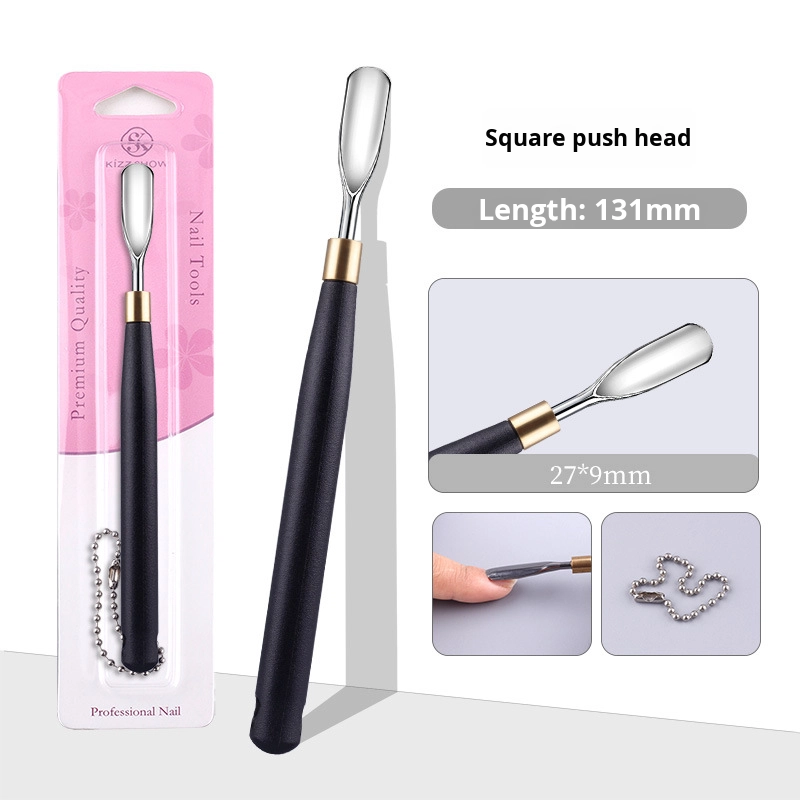 High Quality Russian-Style Stainless Steel Cuticle Pusher Disposable Nail Removal Tool Black Handle Wholesale Dead Skin Cutters