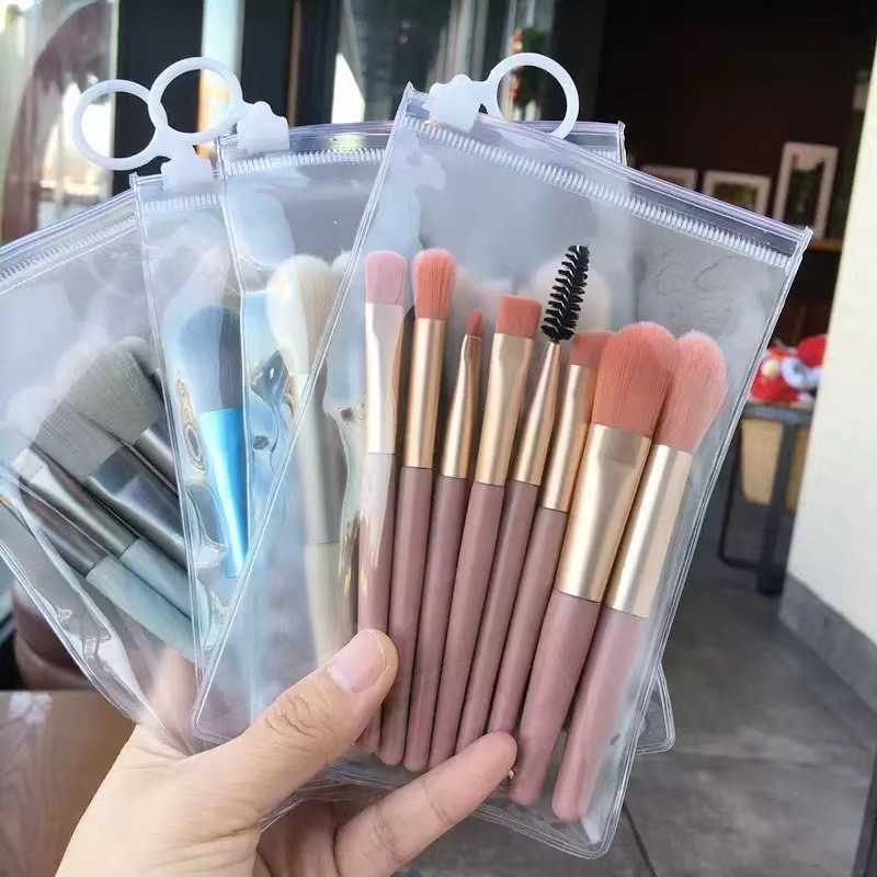 Wholesale High Quality Mini Custom Logo Makeup Brush Kit Complete Vegan Concealer Blusher Cosmetic Brushes with Pouch