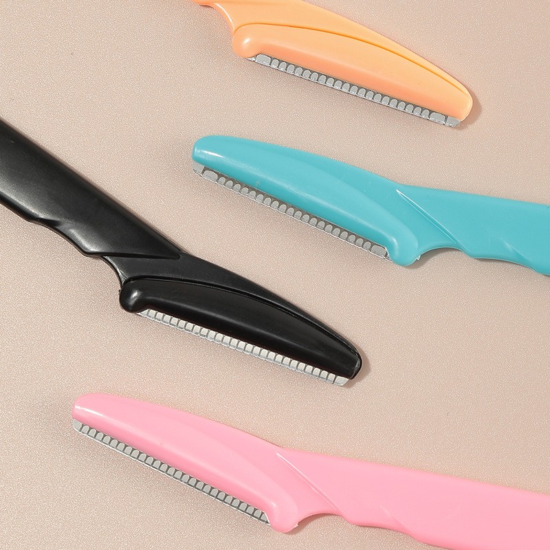 Wholesale Womens Plastic Netted Blade Stainless Steel Trimming Shaving Sharper razor Facial Eyebrow razor