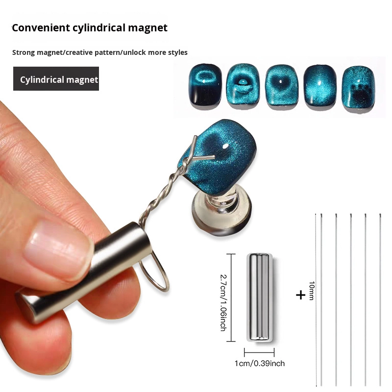 Cross-Shaped Cat Eye Design Six-In-One Multifunctional Magnet Nail Art Tool Powerful Multi-Pattern Polish Glue Square Plastic