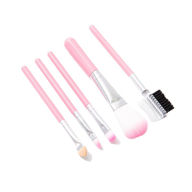 5pcs/set Professional Pink Makeup Brushes Set Smudge Eyeshadow Eyeliner Eyebrow Brush Lip Make up Brush Kit