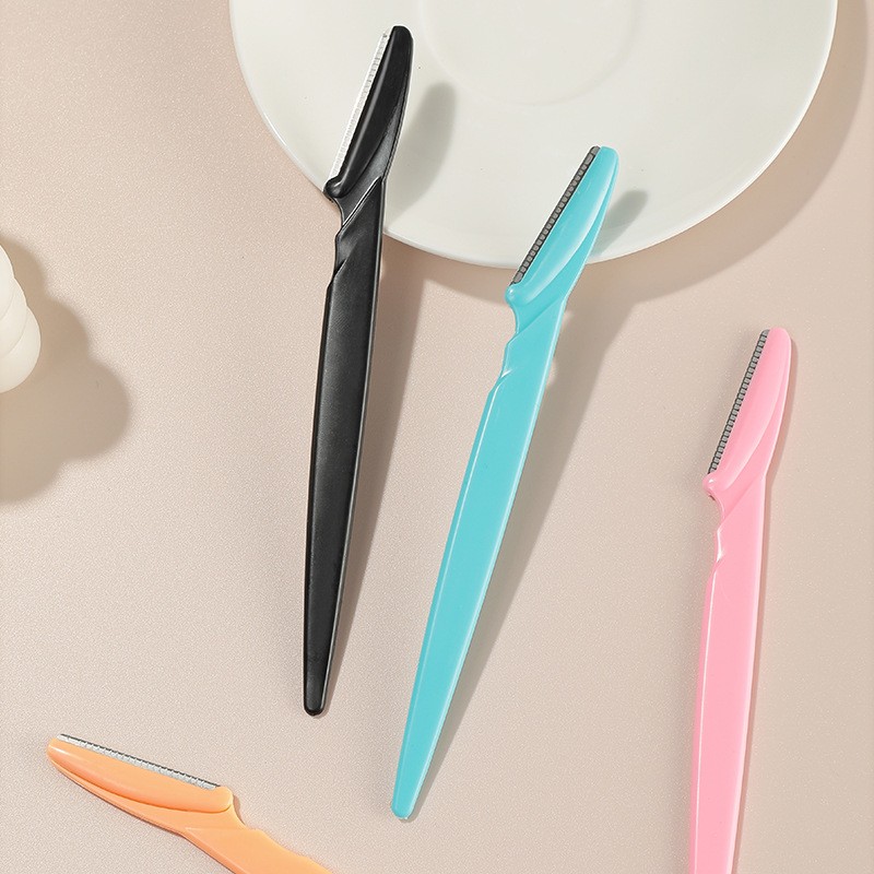 Wholesale Womens Plastic Netted Blade Stainless Steel Trimming Shaving Sharper razor Facial Eyebrow razor