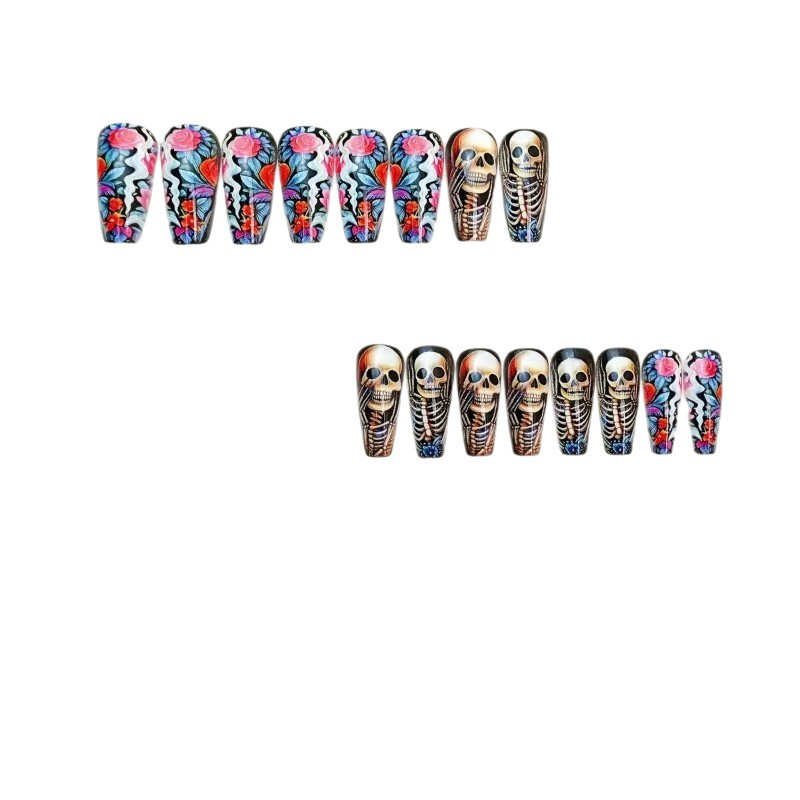 High Quality Halloween Nail Stickers Flowers Cross-Border Gothic Dark Pumpkin Custom Nail Art Stickers