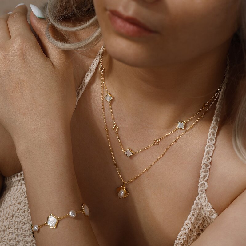 Necklace Manufacturer - OEM/ODM Custom Fashion 925 Silver Korean Jewelry Natural Shell Pearls Necklace