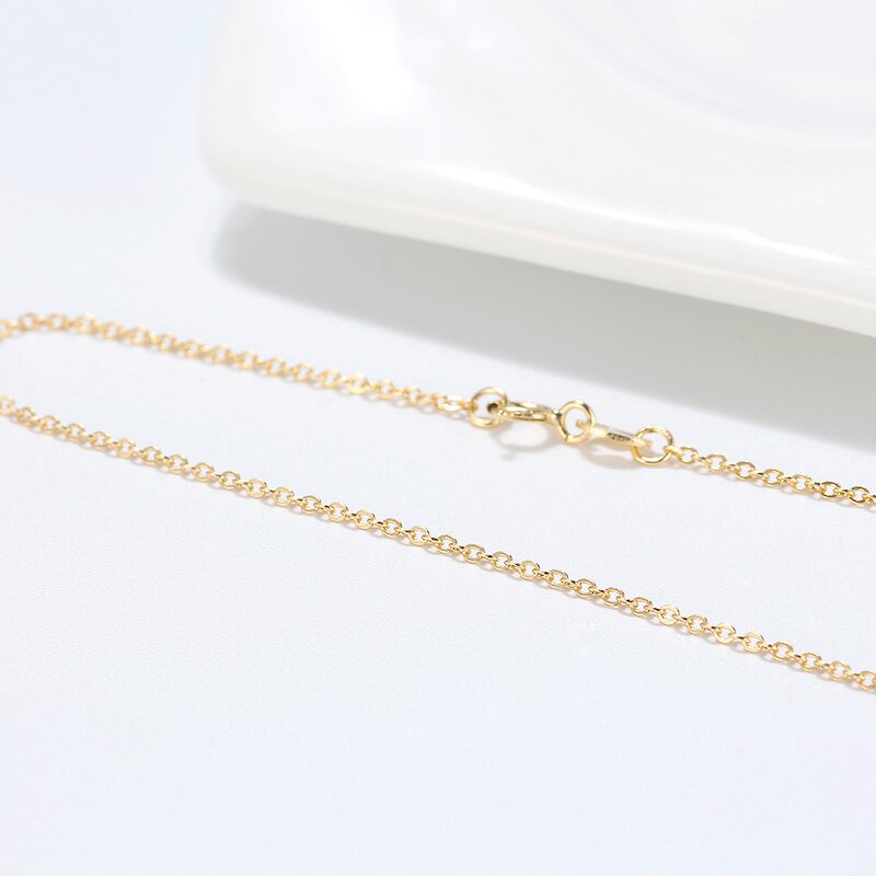 Thin Chains Manufacturer - OEM/ODM Custom Thin Chains 1mm 925 Silver 14K Gold Plated Cable Chain Necklace