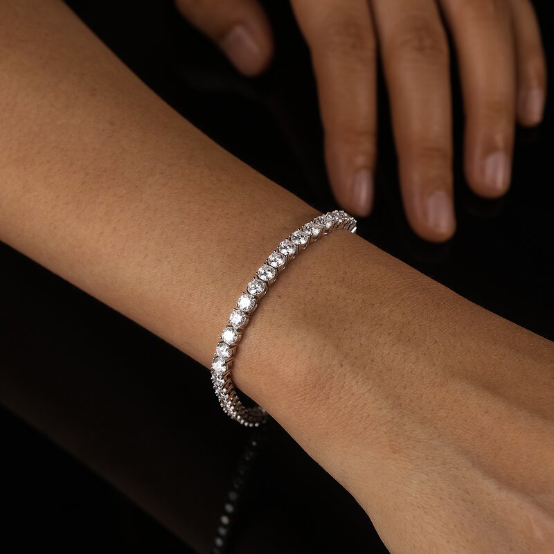 Iced Jewelry Bracelet Factory - OEM/ODM Custom Factory Wholesale 2-4mm Iced 925 Silver Tennis Chain Bracelet