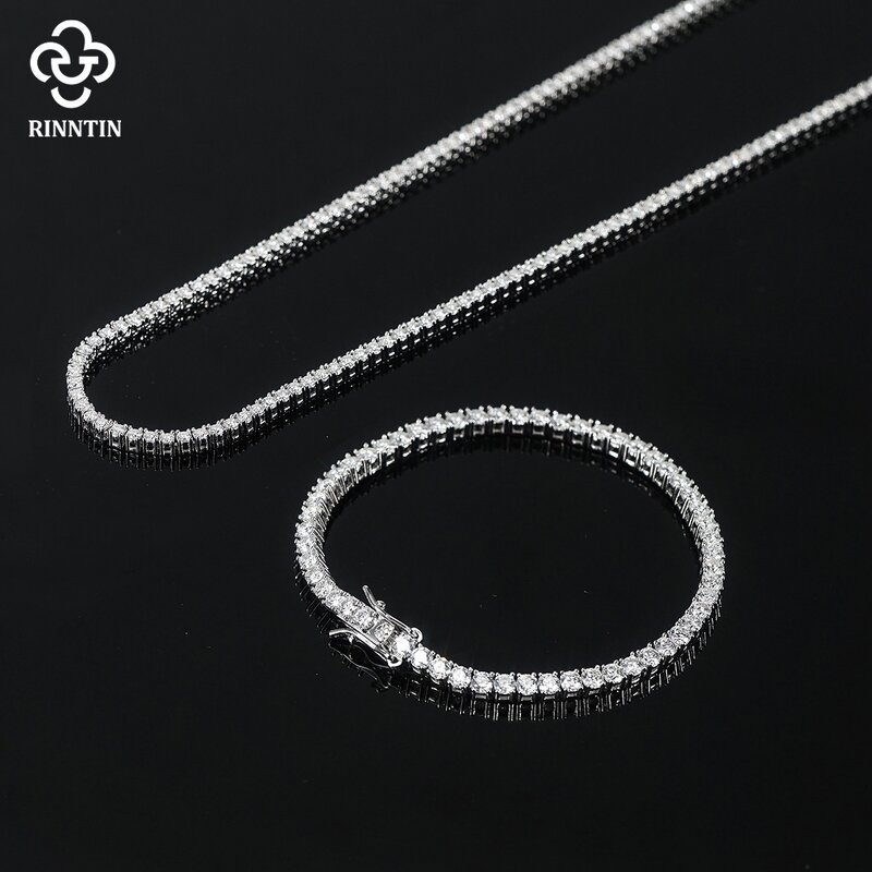 Iced Out Tennis Chain Necklace Manufacturer - OEM/ODM Custom Pass Diamond Tester Hip Hop 925 Silver Tennis Chain Necklaces