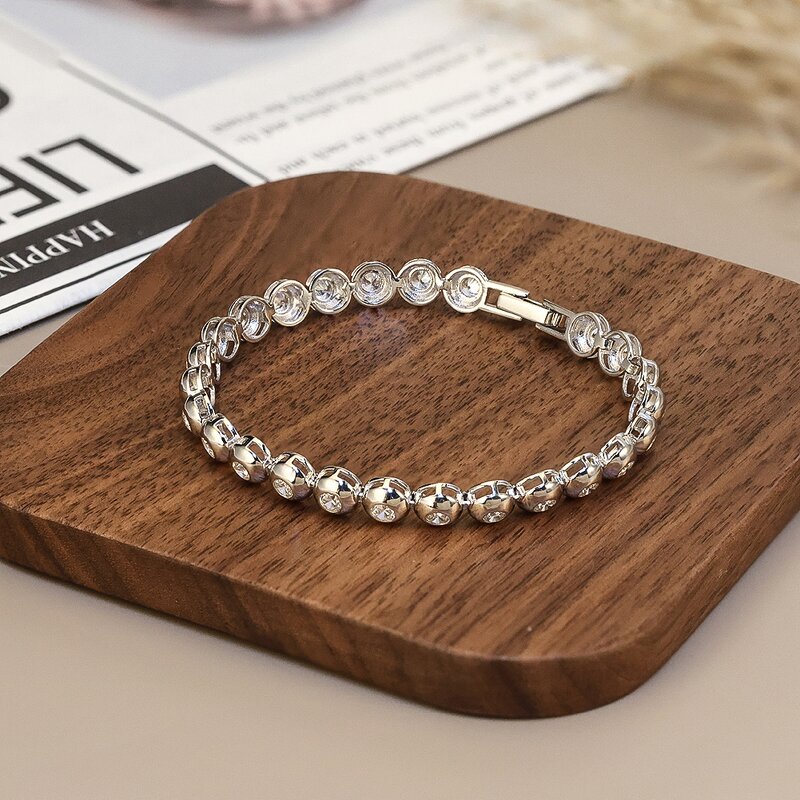 Luxurious Tennis Bracelet Manufacturer - OEM/ODM Custom Luxurious 925 Silver Bracelet with Pear Baguette Round Cut 5A CZ