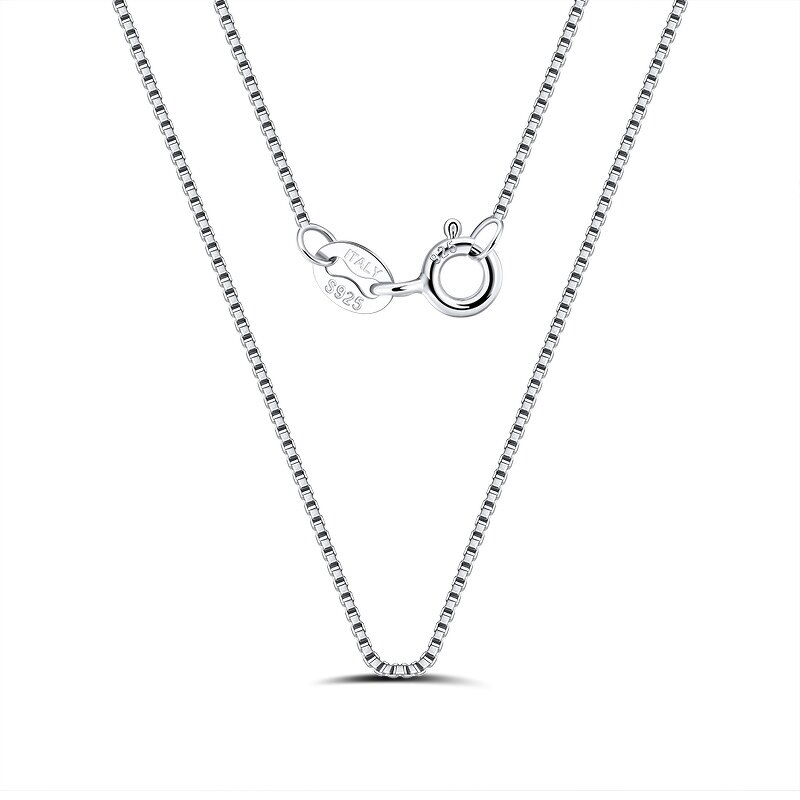 Box Chain Necklace Factory - OEM/ODM Custom Minimalist Thin 0.6mm Box Chain Necklace 925 Sterling Silver