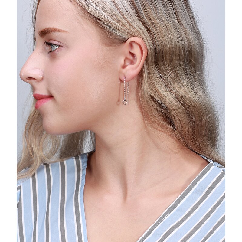 Exquisite Jewelry Earring Factory - OEM/ODM Custom Exquisite Jewelry Earring 925 Silver Eternity Square Heart Round Diamond