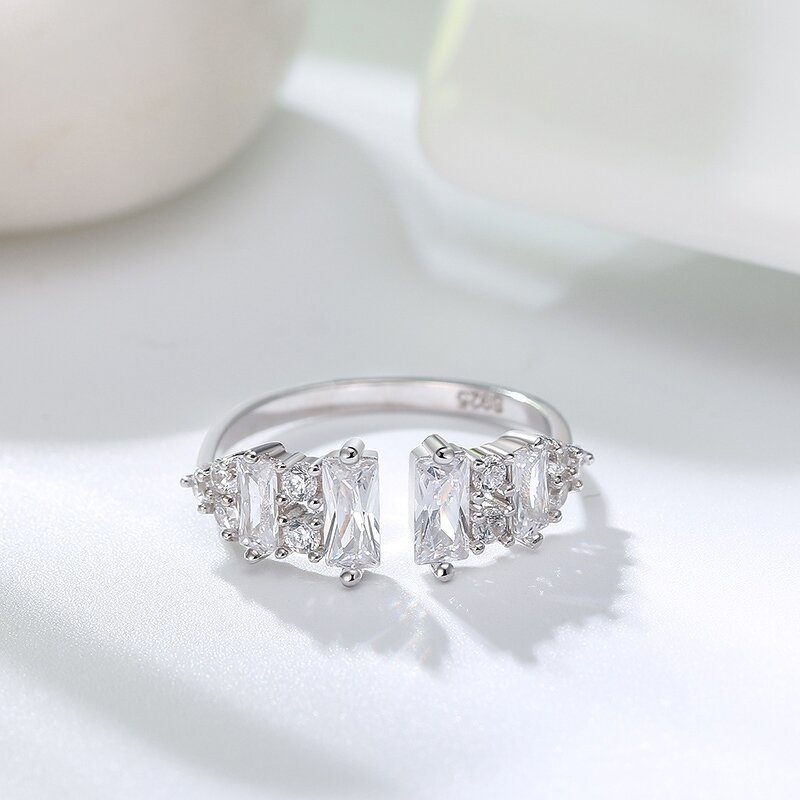 Tennis Bracelet Manufacturer - OEM/ODM Custom S925 Silver Tennis Bracelet Paper Clip Chain Sparkling Bracelet for Women