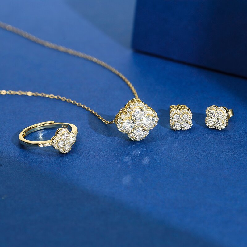 Jewelry Set Factory - OEM/ODM Custom Fine Jewelry Wedding Set 8A Cubic Zirconia 925 Silver