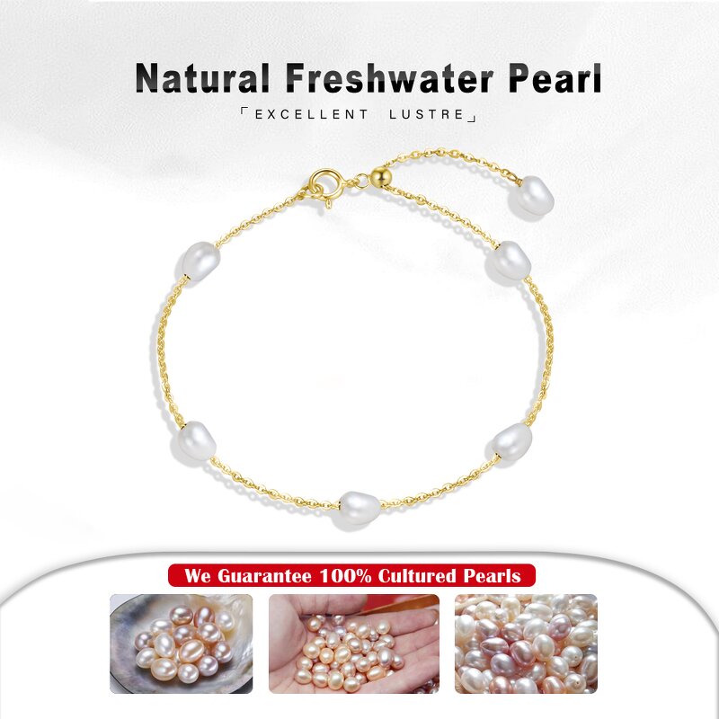 Adjustable Bracelet Factory - OEM/ODM Custom 925 Silver 14K Gold Adjustable Cultured Freshwater Pearl Bracelet