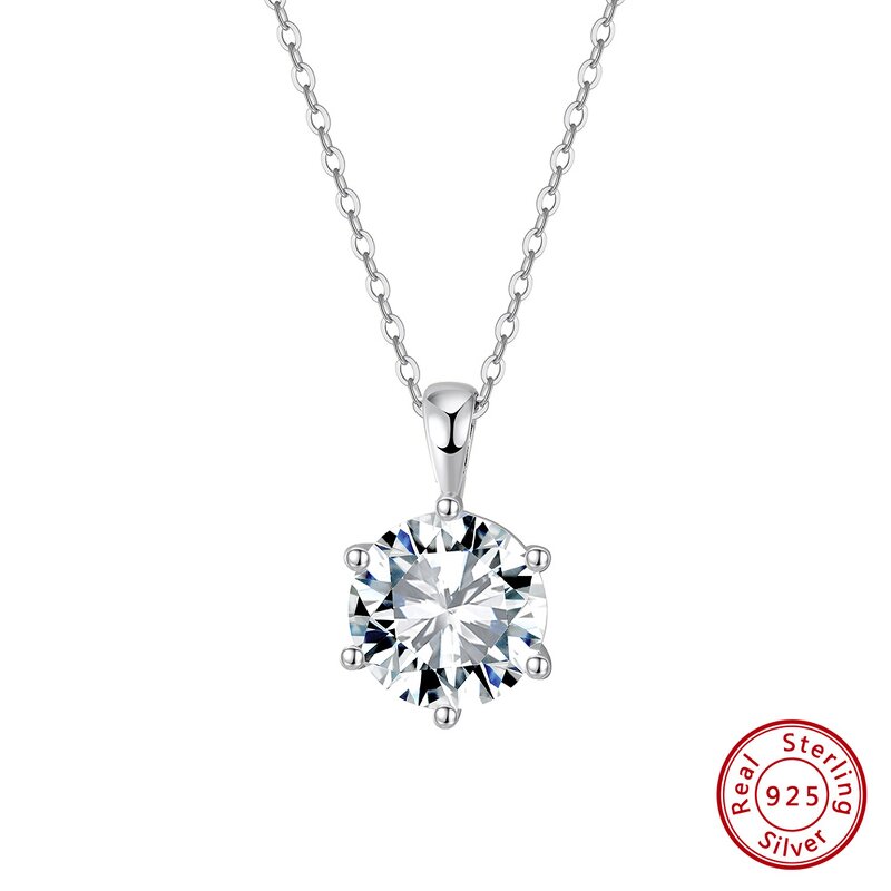 Moissanite Necklace Factory - OEM/ODM Custom 925 Sterling Silver Iced Out 1-4CT Moissanite Diamond Necklace