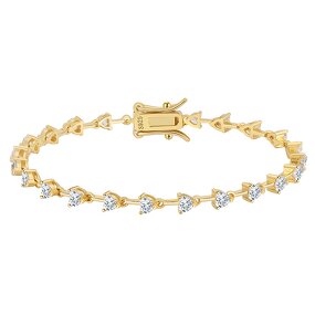 Elegant Tennis Bracelet Factory - OEM/ODM Custom Elegant 925 Silver 14K Gold Plated Tennis Bracelet 3mm Round Emerald Cut CZ