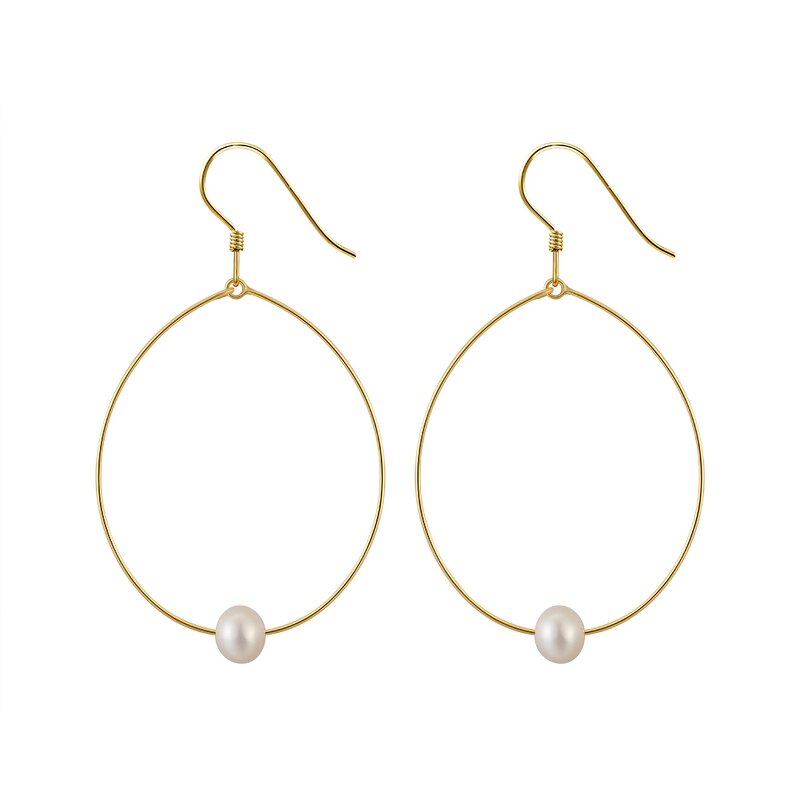 Gold Pearl Earrings Manufacturer - OEM/ODM Custom Gold Pearl Earrings 925 Silver Unique Design Cultured Freshwater Pearl