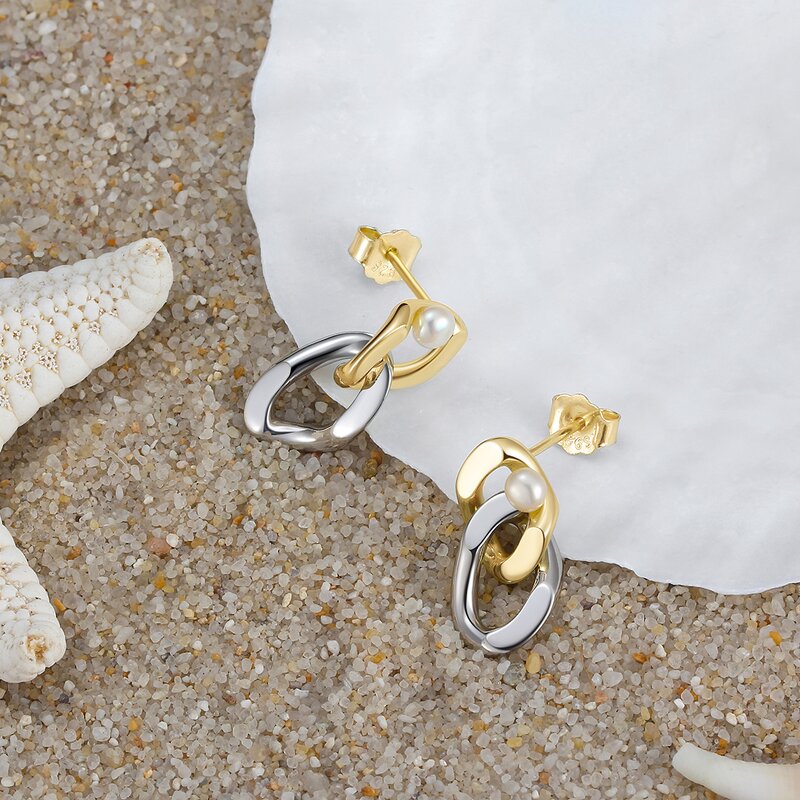 Pearl Earrings Chain Manufacturer - OEM/ODM Custom 925 Silver Pearl Earrings Chain for Women Flower Long Earrings