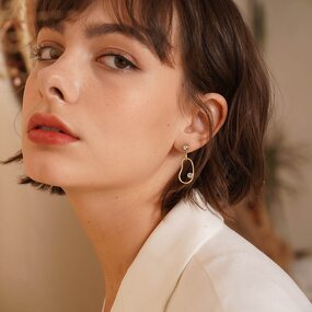 Large Cuban Chain Indian Earrings Manufacturer - OEM/ODM Custom New Design Large Cuban Chain Two-color 14K Gold Earrings