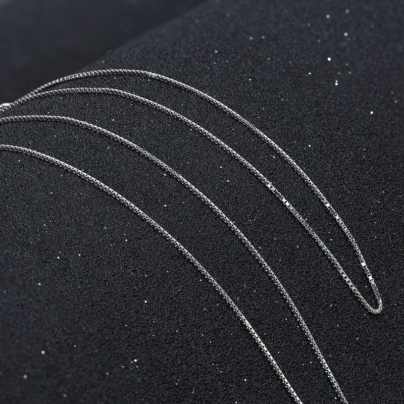 Box Chain Necklace Factory - OEM/ODM Custom Minimalist Thin 0.6mm Box Chain Necklace 925 Sterling Silver