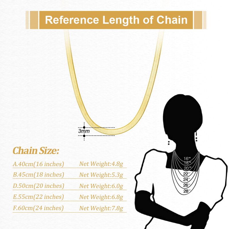 Flat Herringbone Chain Necklace Manufacturer - OEM/ODM Custom 18K Gold Plated Chain 925 Silver 3mm Flexible Flat Herringbone