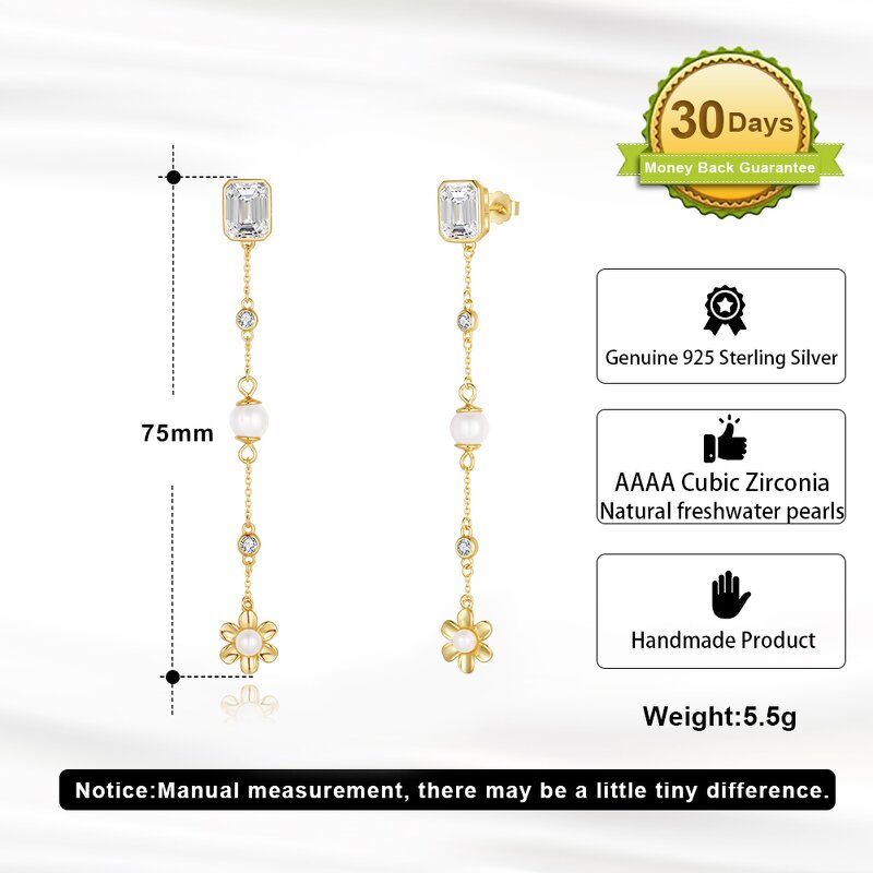 Flat Edge Hoop Earrings Manufacturer - OEM/ODM Custom Hypoallergenic 925 Silver Wide Flat Edge Hoop Earrings 14K Gold Pearl