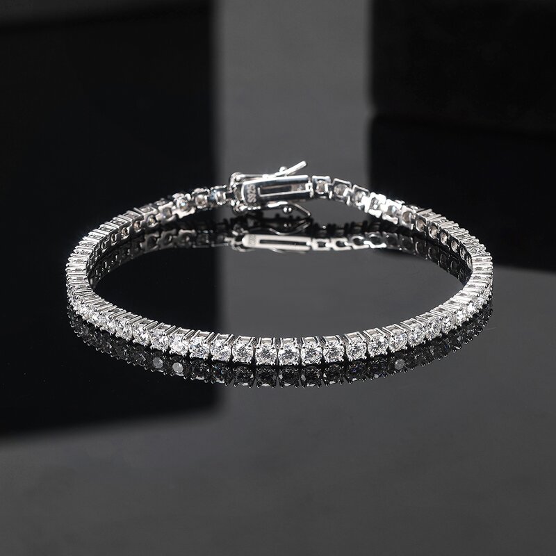 Tennis Bracelet Manufacturer - OEM/ODM Custom 925 Sterling Silver Moissanite Tennis Bracelet
