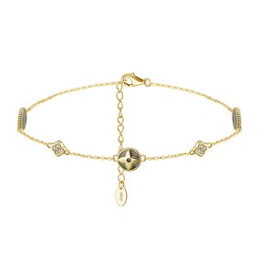 Fashion Jewelry Anklet Factory - OEM/ODM Custom Fashion Jewelry 925 Silver Anklet Foot Chain 14K Gold Plated Chain Anklets