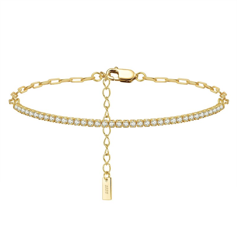 Adjustable Tennis Chain Bracelet Manufacturer - OEM/ODM Custom 14K Gold Plated Minimalist Paperclip Chain Bracelet
