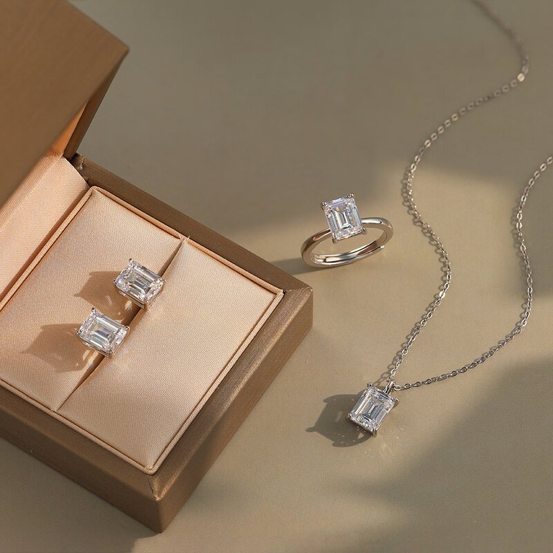 Fine Jewelry Necklaces Set Factory - OEM/ODM Custom Fine Jewelry Necklaces Set 925 Silver 8A CZ Clavicle Chain Wedding Set