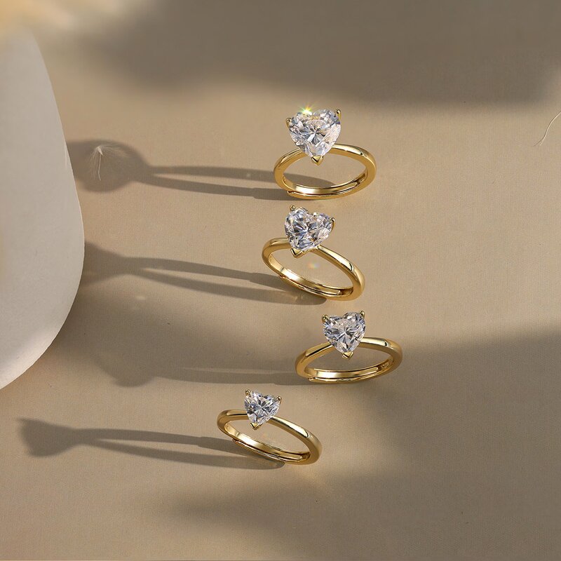 Moissanite Wedding Set Factory - OEM/ODM Custom 925 Silver 14K Gold Plated 1-4CT Moissanite Jewelry Set