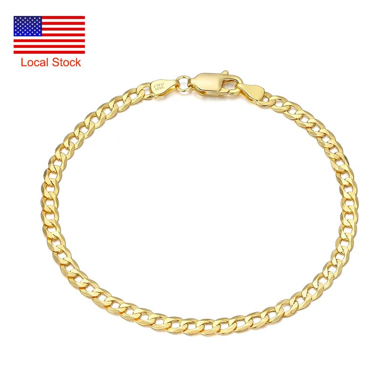 Cuban Bracelet Factory - OEM/ODM Custom Classic 3mm Cuban Bracelet Women Men Solid 925 Sterling Silver