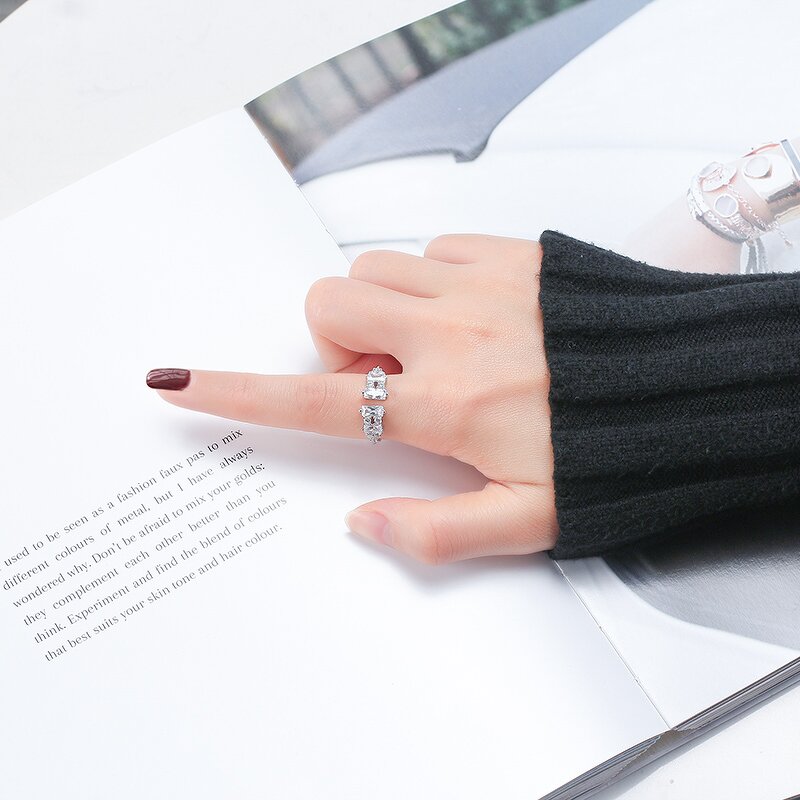 Tennis Bracelet Manufacturer - OEM/ODM Custom S925 Silver Tennis Bracelet Paper Clip Chain Sparkling Bracelet for Women