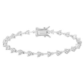 Tennis Bracelet with Emerald Cut Manufacturer - OEM/ODM Custom Elegant 925 Silver Tennis Bracelet 3mm Round Emerald Cut 5A CZ