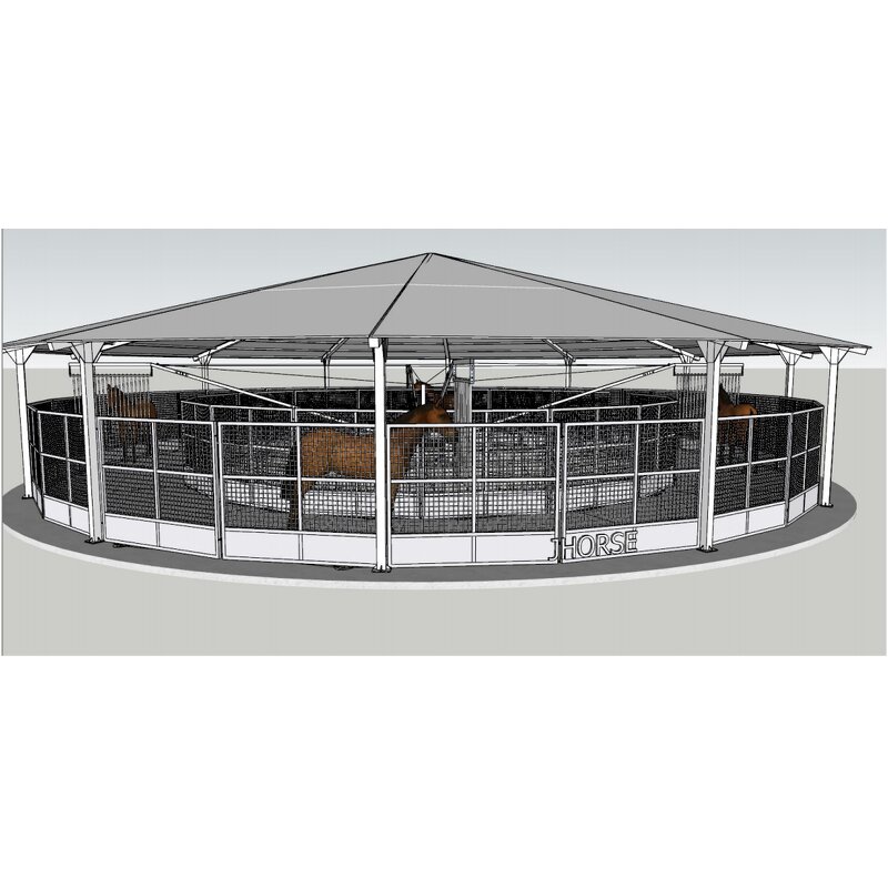 Custom Made Horse Walker Manufacturer - OEM/ODM Custom Horse Walker with Without Roof 4 to 10 Horses