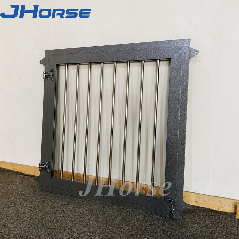 Horse Stall Hinged Window Factory - OEM/ODM Custom Heavy Duty Steel Prefab Toughened Glass Stall Hinged Window
